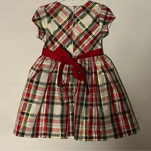 Kid's Bonnie Jean Plaid Holiday Party Dress - Picture 7 of 10